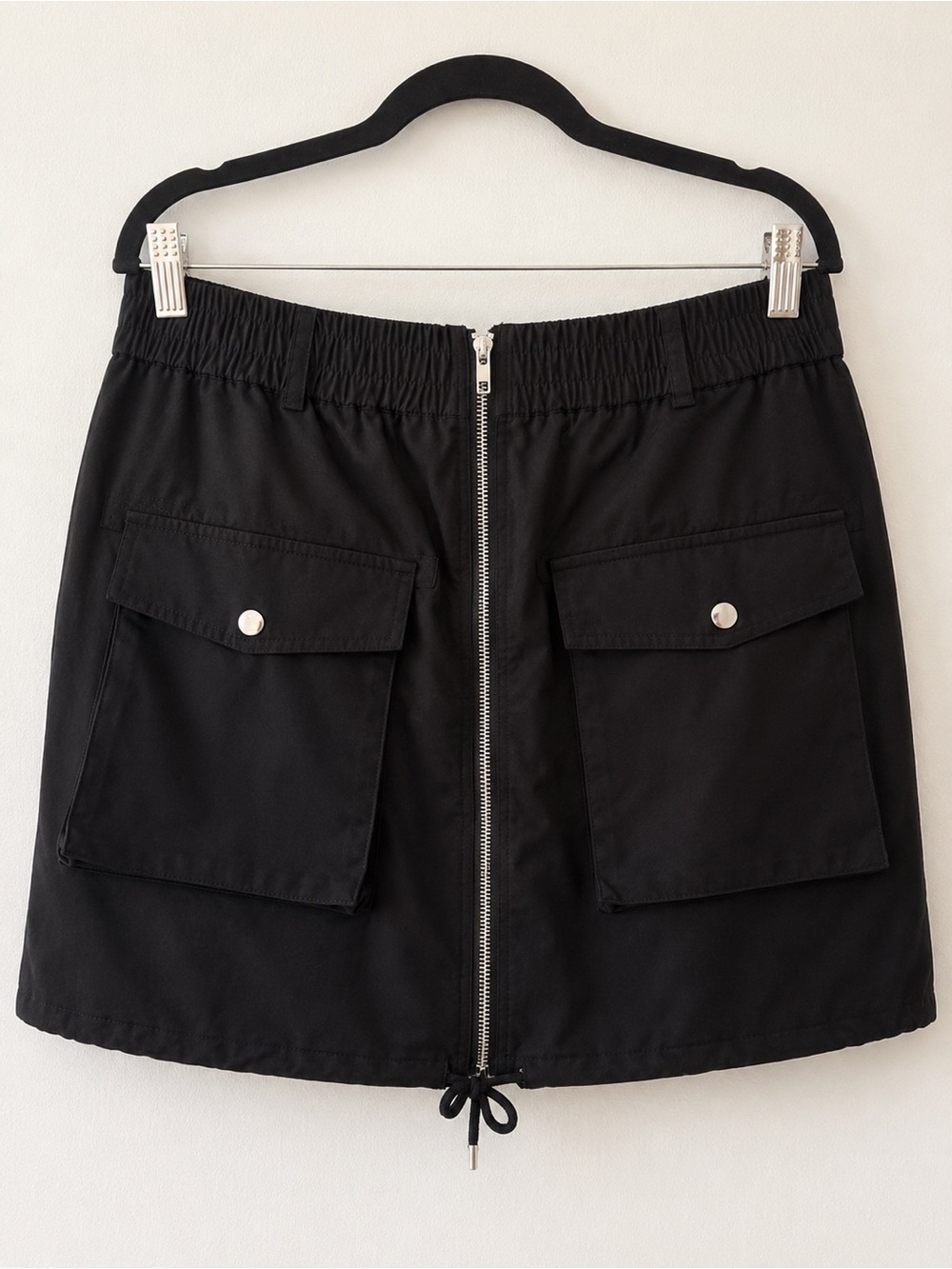 Kroix Black Cargo Mini Skirt Utility Zip Front Plus Size 1X